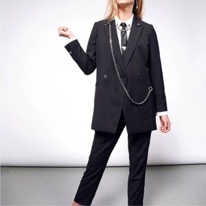 RARE Debbie Harry Wildfang double breasted blazer with chain TS